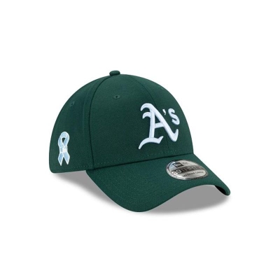 Green Oakland Athletics Hat - New Era MLB Father's Day 39THIRTY Stretch Fit Caps USA3475026